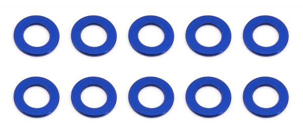 Team Associated Ballstud Washers, 5.5x0.5 mm, blue aluminum